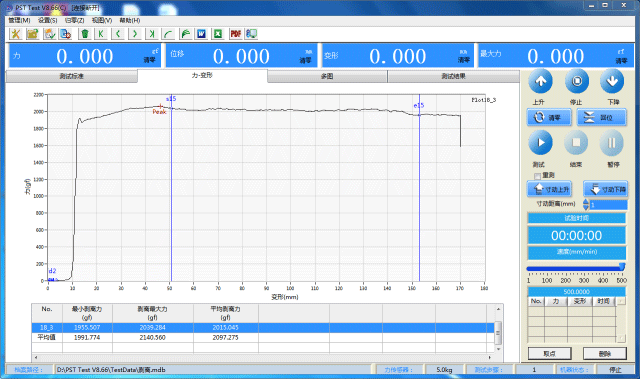 电脑式剥离力试验机软件界面